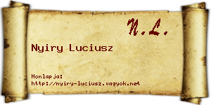 Nyiry Luciusz névjegykártya